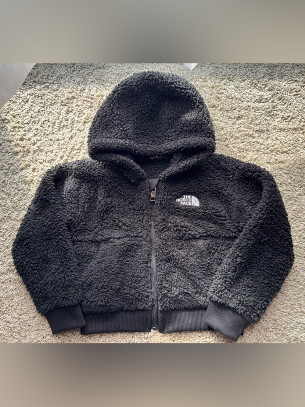 The North Face 2T Toddler Sherpa Fleece Hoodie Black Full Zip Jacket